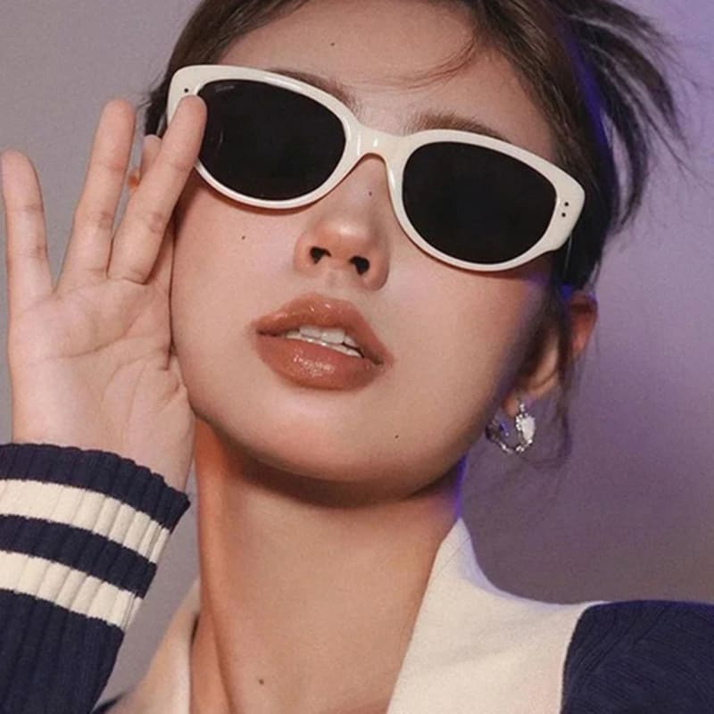 LOOKING4U NeoRetro 20307 Ugly Sunglasses C2 White Black