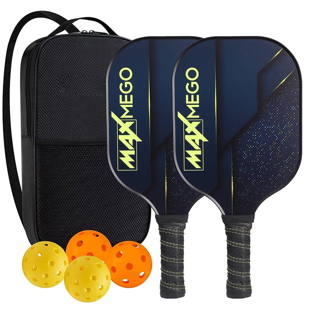 Pickleball-Schläger 2er-Set, Fiberglas-Pickleball-Set mit Pickleball-Schlägern und Tragetasche, Pickleball-Geschenke für Anfänger, Pickleball-Schläger-Set