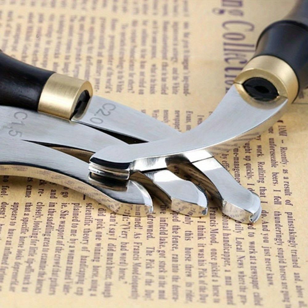 1 buc. Dispozitiv de biguit margini din piele, cu mâner din lemn, dispozitiv de tăiat piele cu slot superficial, trimmer pentru canelare și biguire, biguitor pentru margini din piele