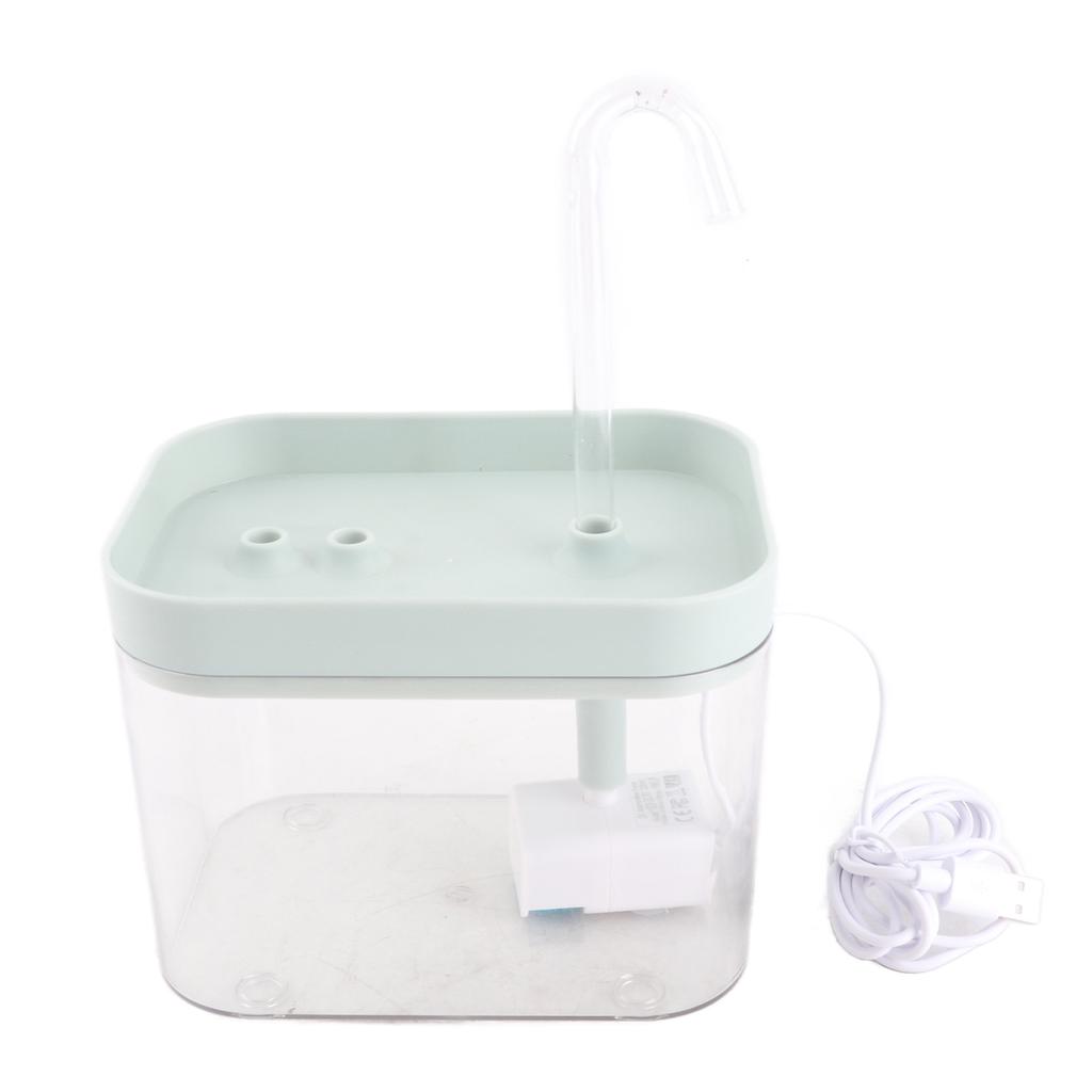 Cat Water Fountain Automatic Quiet USB Powered Transparent Pet Water Dispenser with Elbow Tube 1.5L