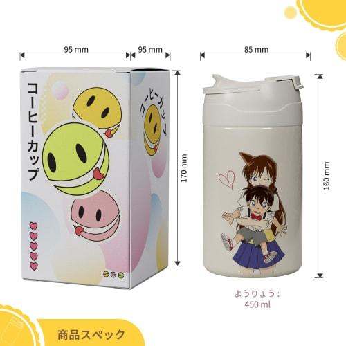 Cute Stainless Steel 2-Way Water Bottle, Direct Drinking, Coffee Cup, Large Capacity, Cold/Hot Insulation, Vacuum Insulated, Leak-Proof, Stylish and C