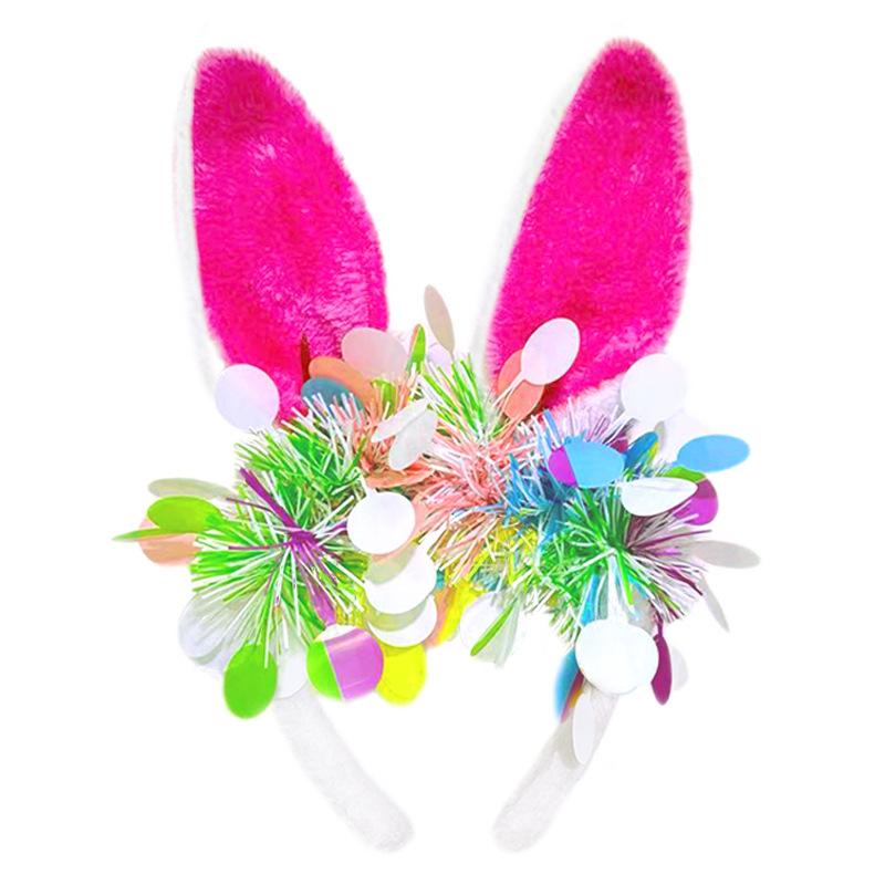 Children Headwear Comfortable Rabbit Ear Headband Animal Headband Stylish Easter Party Photo Prop For Easter Egg Hunt Party