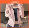 Giacca con Cappuccio in Pile da Donna con Coulisse per Uso Casuale Autunnale Invernale
