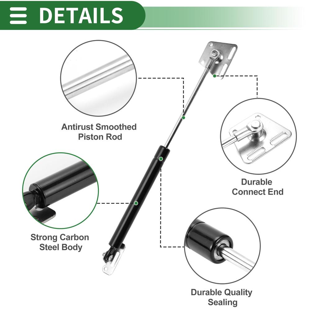 Motoforti Universal Lift Support Strut Gas Springs 12"/285mm 4Ib/20N/2kg Carbon Steel Black, Set of 2