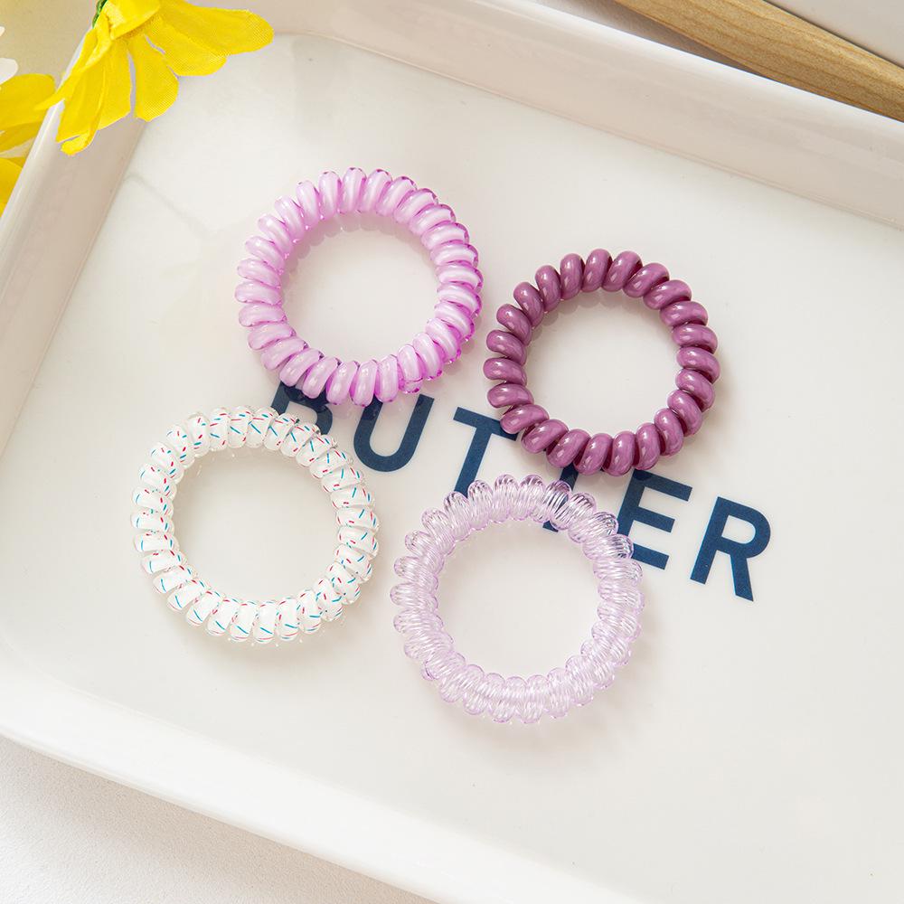 Korean Fashion Jelly Color Telephone Cord Hair Tie - High-End Simple Rubber Band for Maruko Hairstyles