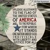 2D Flat 1pc, 8x8 In, American Flag Pledge Sign - Bilingual English & Pledge Text, Parch-Like Star-Spangled Wall Decor for Home, Office - Pledge of