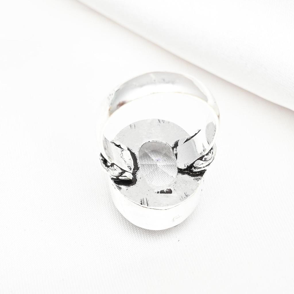 Weißer Topas Ring Edelstein Schmuck, 925 Sterling Silber Ring, handgefertigter Schmuck Geburtsstein Ring, Geschenk für Ihn