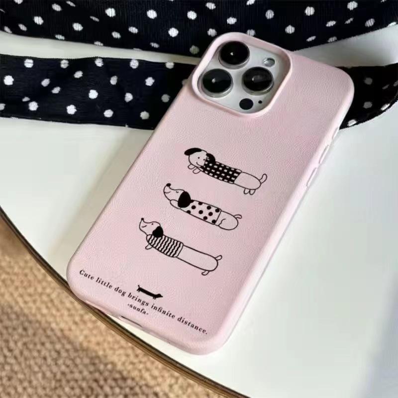 Sweater Dachshund Dog for 16-leather Pattern Mobile Phone Case 14 15plus 13pro 11 12promax
