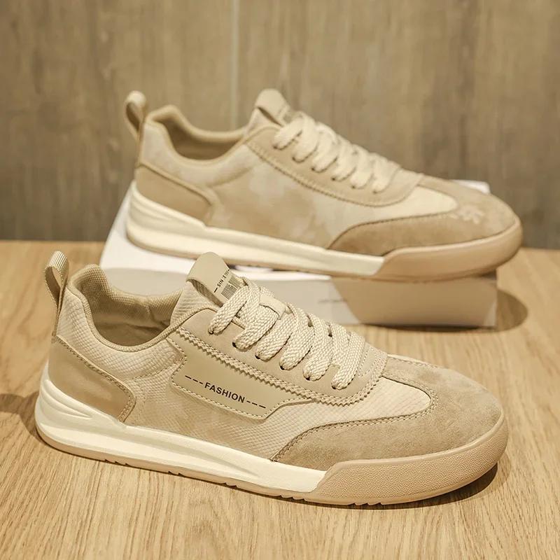 High Quality Men Outdoor Antiskid Sneakers 2025 New Casual Leather Running Board Shoes New Fashion Skateboarding Vulcanized Shoe