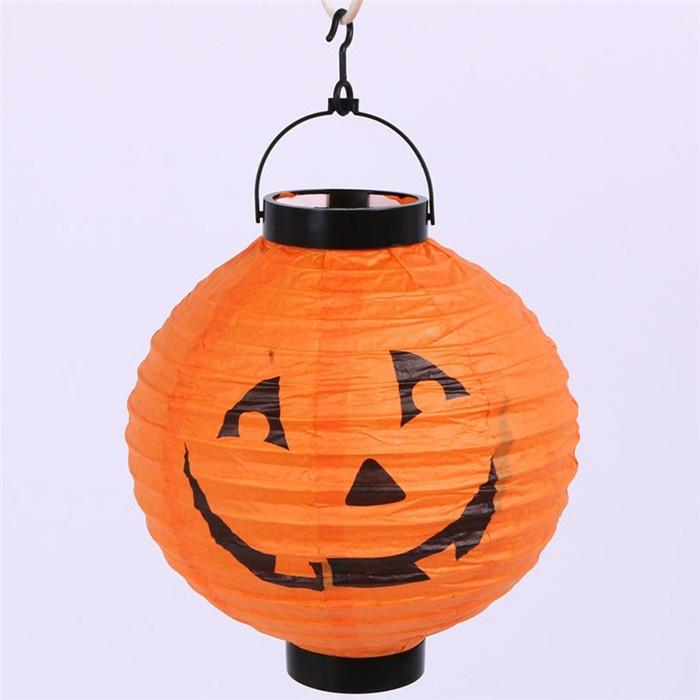 Halloween LED Paper Pumpkin Bat Spider Hanging Lantern Light Holiday Christmas Party Lamp Home Decor