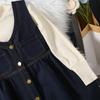 Girls Suit Spring and Autumn New Children Loose Version Sleeveless Korean Denim Suspender Skirt