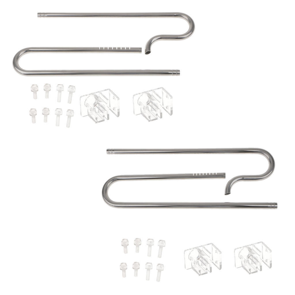 Stainless Steel Aquarium Pipe Set Inflow Outflow Water Hose for Planted Fish Tank Filtration System