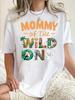 T-shirt Femme 'Mommy Of The Wild One' - Motif Animal Safari, Haut Blanc Décontracté Oversize