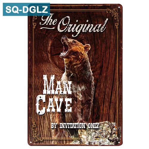 [SQ-DGLZ]Man Cave Rules  Metal Sign Bar Wall Decor Vintage Metal Crafts Home Decor Painting Plaques Art Poster