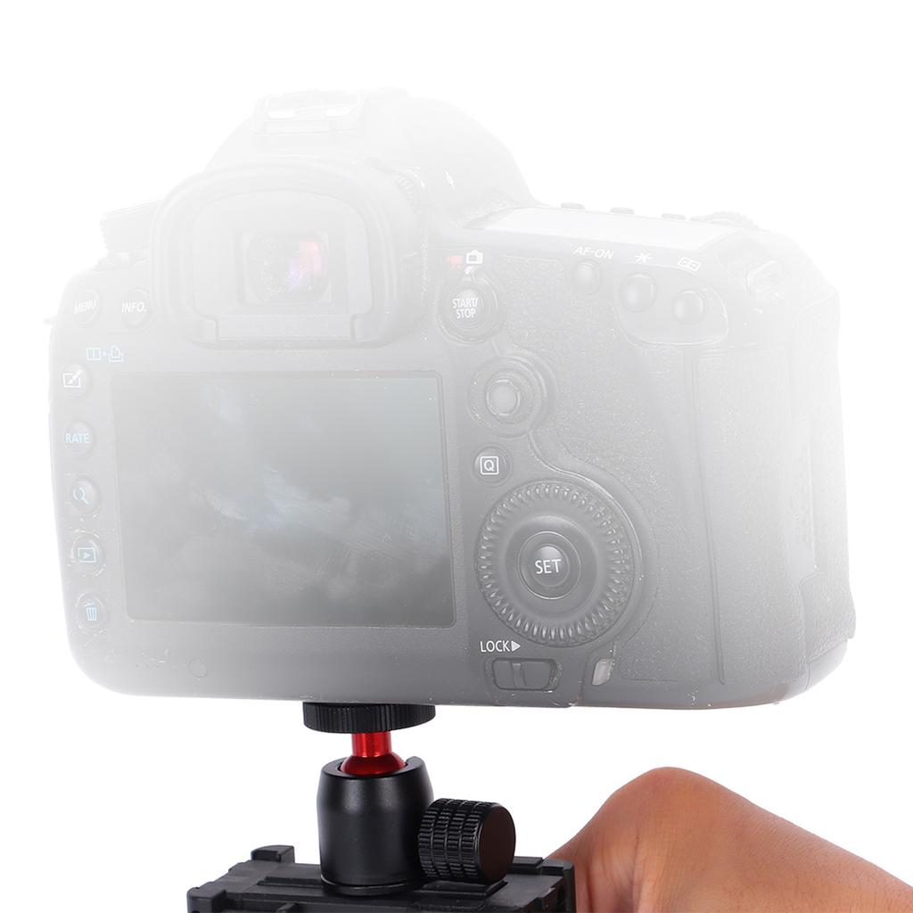 Mini Tripod Ball Head with 1/4 Inch Screw and Hot Shoe Mount Adapter for DSLR Camera Ring LightRed Ball