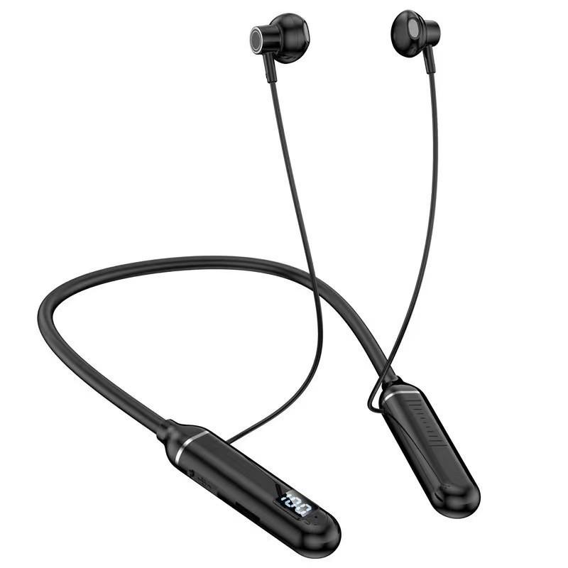 Sport Bluetooth Neckband Headset with Card Slot, Digital Display, and Long Standby Time