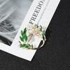 Korean Fashion Enamel Gardenia Flower Brooches For Women Luxury Design Pearl Casual Office Brooch Pin Gifts For Girl