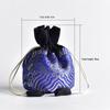 Hand-Embroidered Brocade Double-Layer Cotton Linen Drawstring Jewelry Bag