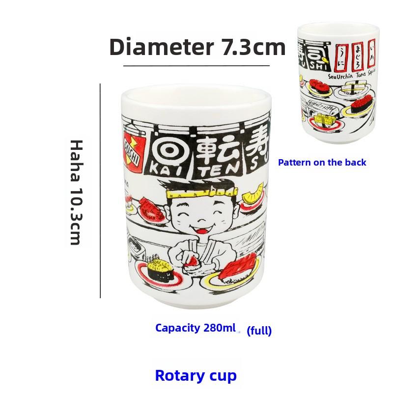 

1 шт. Кружки керамические в японском стиле 280 мл для чая, вина, суши, саке. Забавная семейная ресторанная декорация, дорожный подарок для друзей. 201-300ml