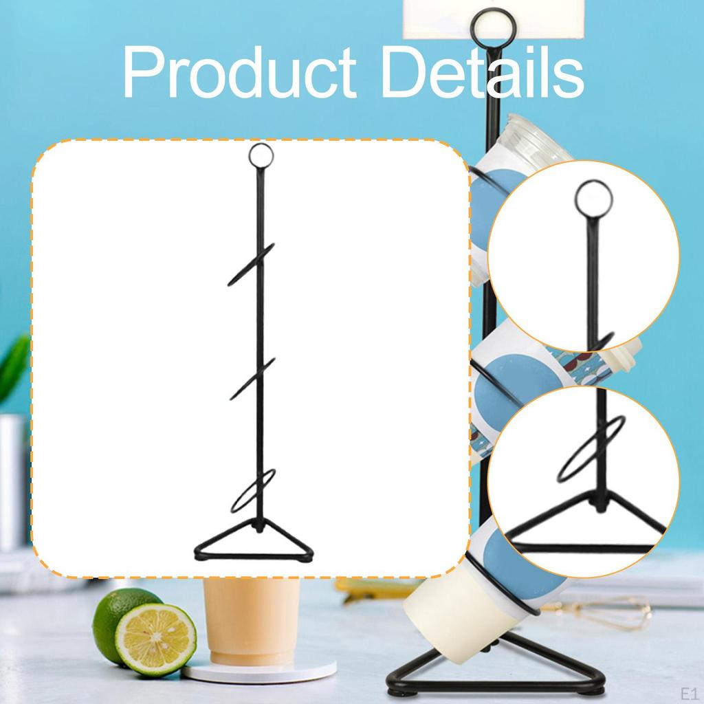 Coffee Cup Holder Display Stand Dispenser Cafe Supplies Shelf for Counter Beverage