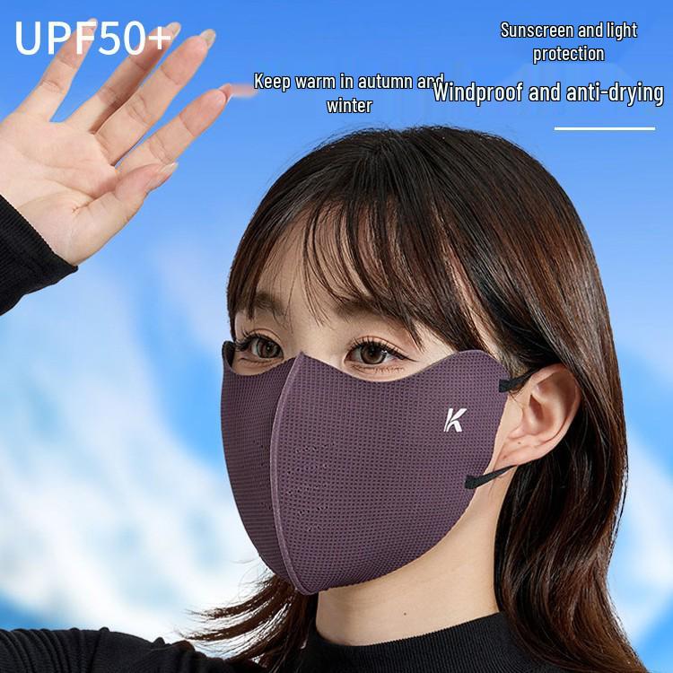 New Arrival: Warm 3D Ice Silk Mask for Women - Windproof & Sunshield for Autumn/Winter