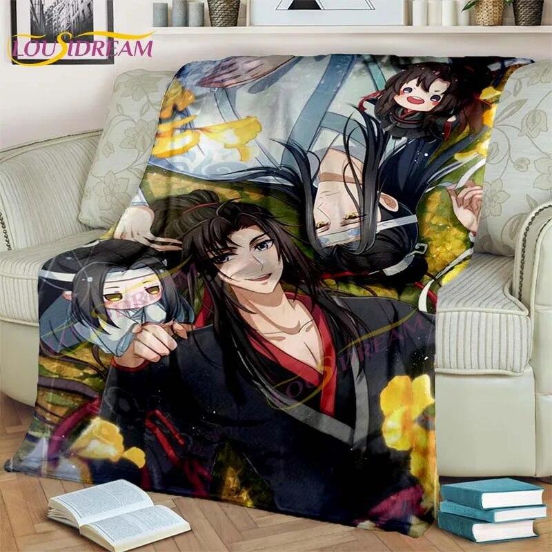 Official Grandmaster of Demonic Blanket Cartoon Blankets Wei Wu Xian Blankets Bed Sofa Soft Blanket Novel Lover Fan Gifts
