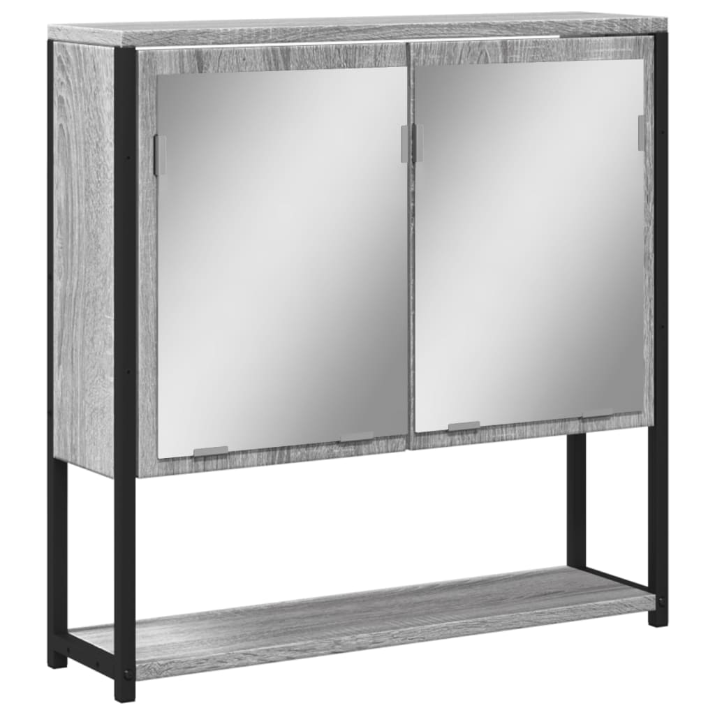 Vidaxl Bathroom Cabinet with Mirror, Grey Sonoma Oak, 60X16X60 Cm