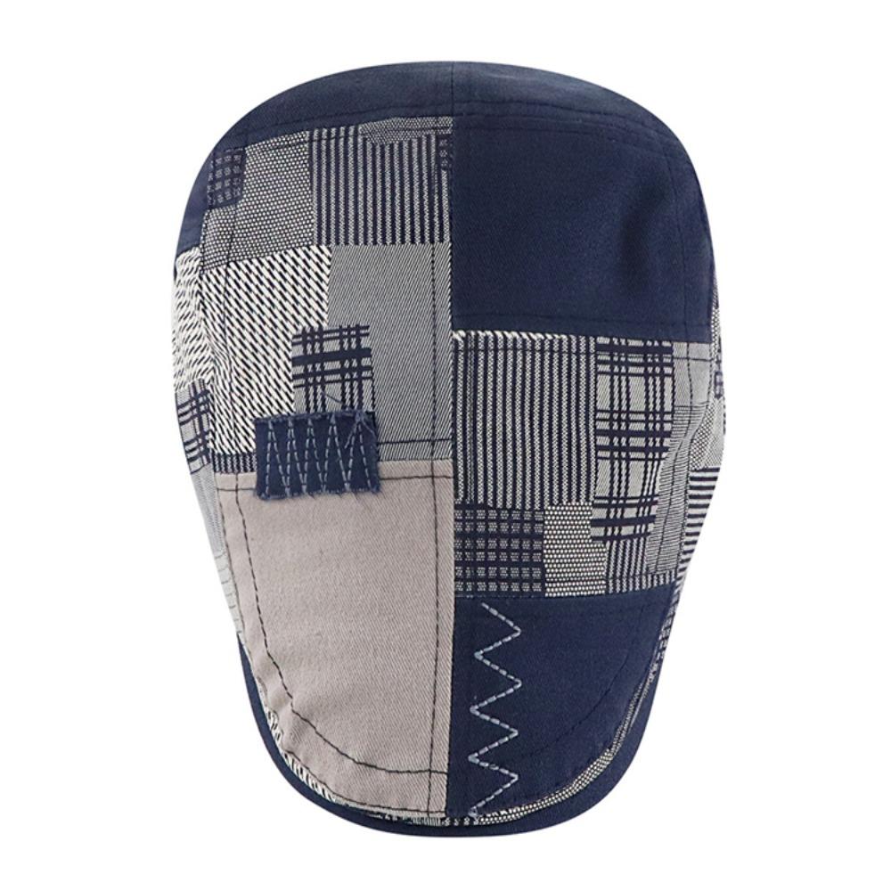 Cotton Irregular Plaid Beret Headwear Casquette Ivy Cap Luxury Painter Caps  Sunscrean