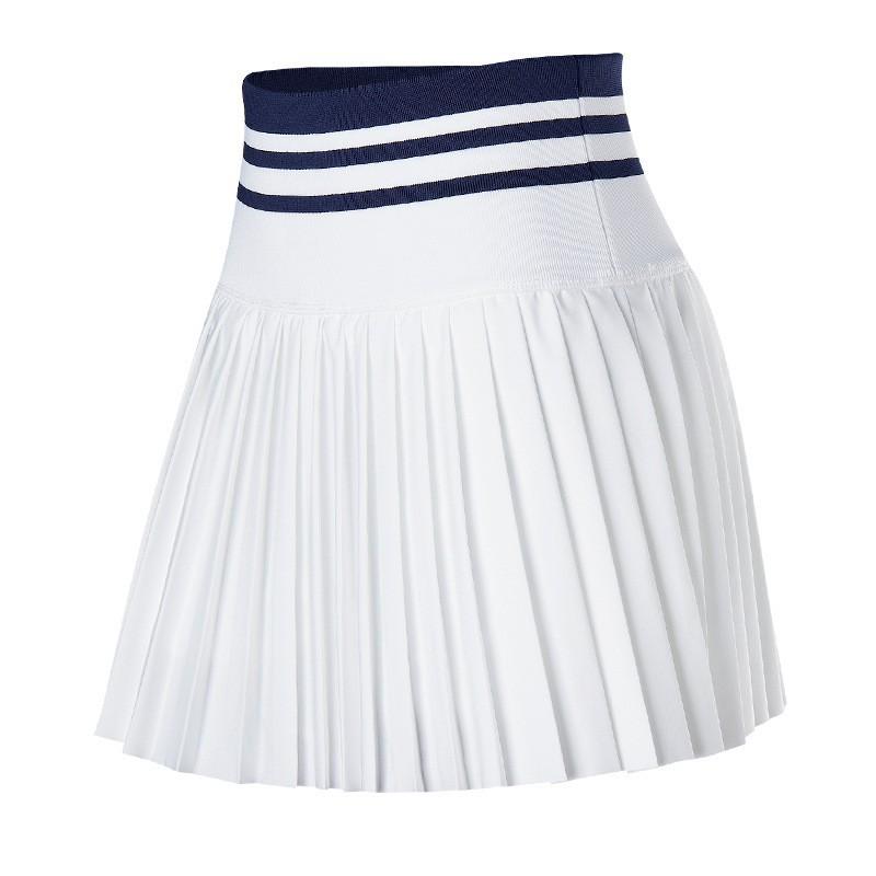 

High-waisted Sports Skirt Women s Pleated Fitness Belt Inner Lining Double-layer Quick-drying Fashionable Casual Color-matching Running XL