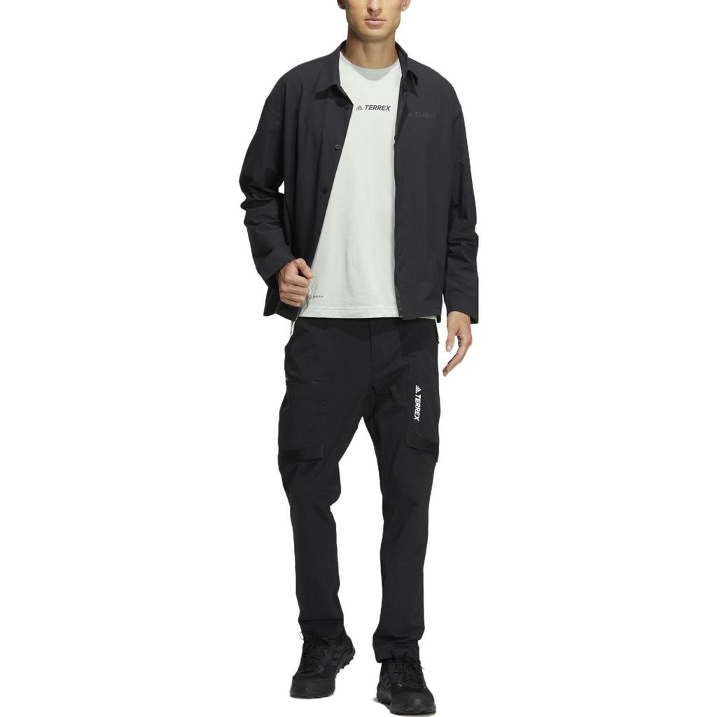 Adidas Polo Button Long Sleeve Jacket Men jackets Black HN2048