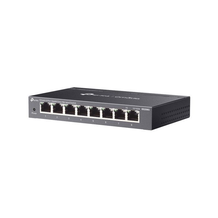 Switch de réseau géré - TP-LINK - Omada ES208G - 8 ports Gigabit Ethernet - Support VLAN - QoS
