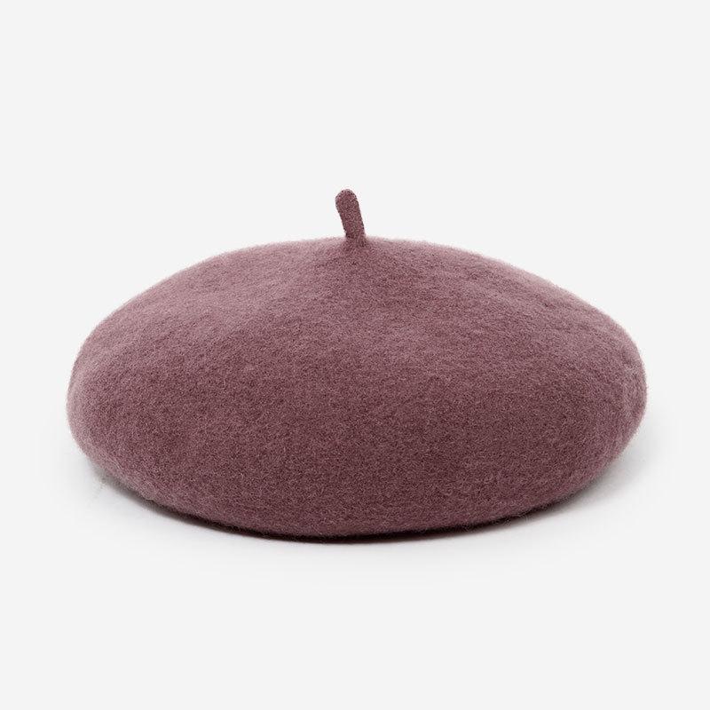 Wool Felt Beret Women British Style Girls Beret Hat Lady Solid Color Winter Hats