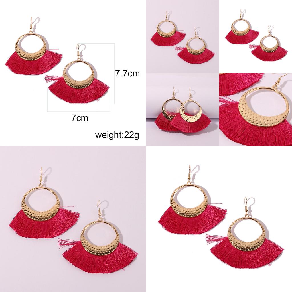 Bohemian Style Alloy Geometric Dangle Earrings For Travel And Party