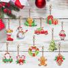 12PCS Full Drill Keyring Snowman Christmas Rhinestone Painting Keychain Pendant Santa for Zipper Charm and Bag Charms Pendant