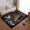 Viking Warrior Design Carpet with Ocean Waves and Nordic Style Pattern Suitable for use as an anti-slip for living room bedroom sofas
