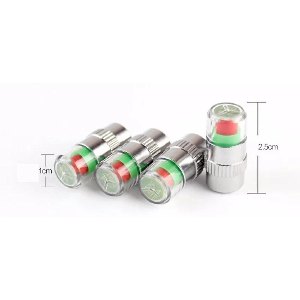 4pcs/lot 2.0/2.2/2.4 Bar 30/32 PSI Tire Pressure Monitor Pressure Gauge Cap Sensor Indicator Alert Monitoring Tools Kit