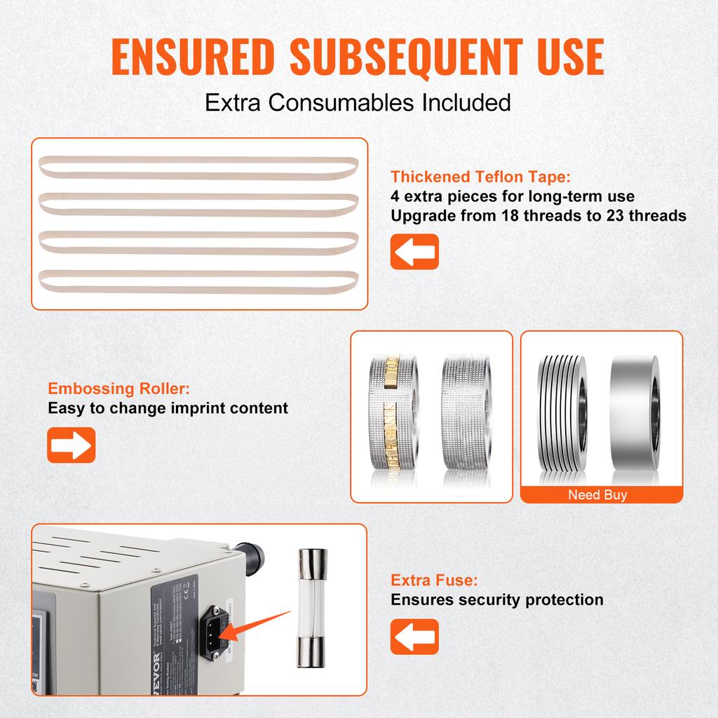 SucceBuy Vertical/Horizontal Band Sealer Carbon Steel Continuous Bag Band Sealing Machine for 0.02-0.8mm Plastic Bags Packing