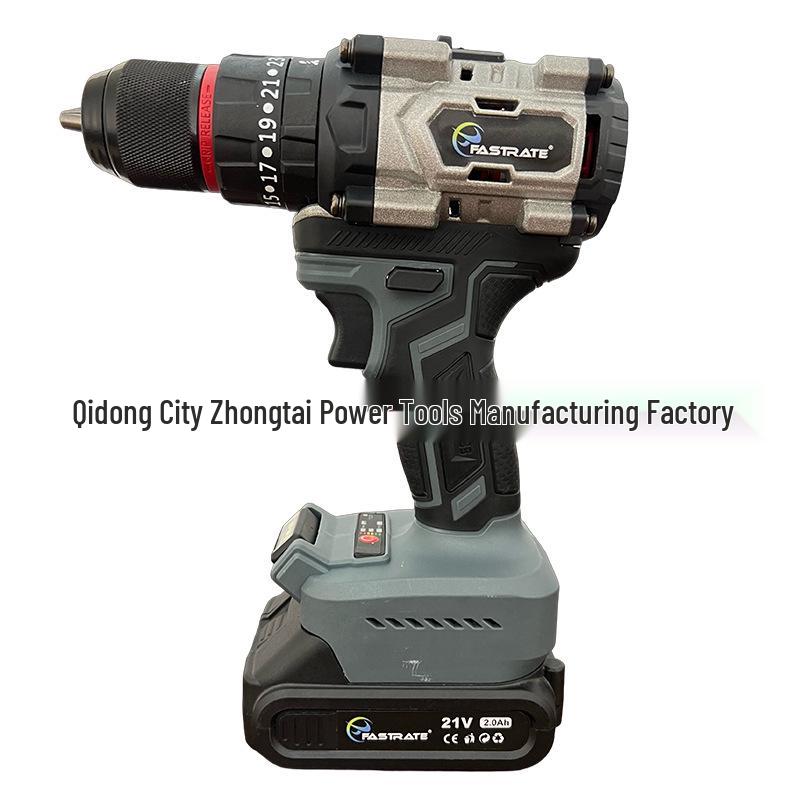Gray Brushless Lithium Battery Impact Drill & Electric Screwdriver for Home Repair