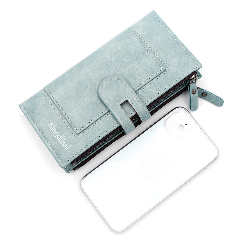 Damen Geldbörsen Langgeldbörse mit großer Kapazität, Kartenhalter aus Leder, Münzfach, Clutch