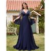 Elegant Sequin Panel Evening Gown Long Sleeve Split Formal Dress Bridesmaid Party