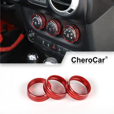 Red Air Conditioner Switch Knob Cover Trim for Jeep JK/Compass/Patriot/Liberty