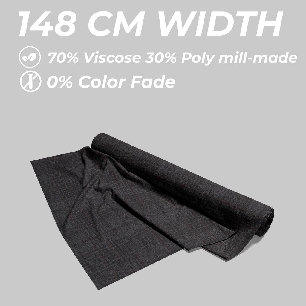 Unstiched Blazer Fabric In Checkered Tweed Fabric - 70% Viscose & 30% Poly