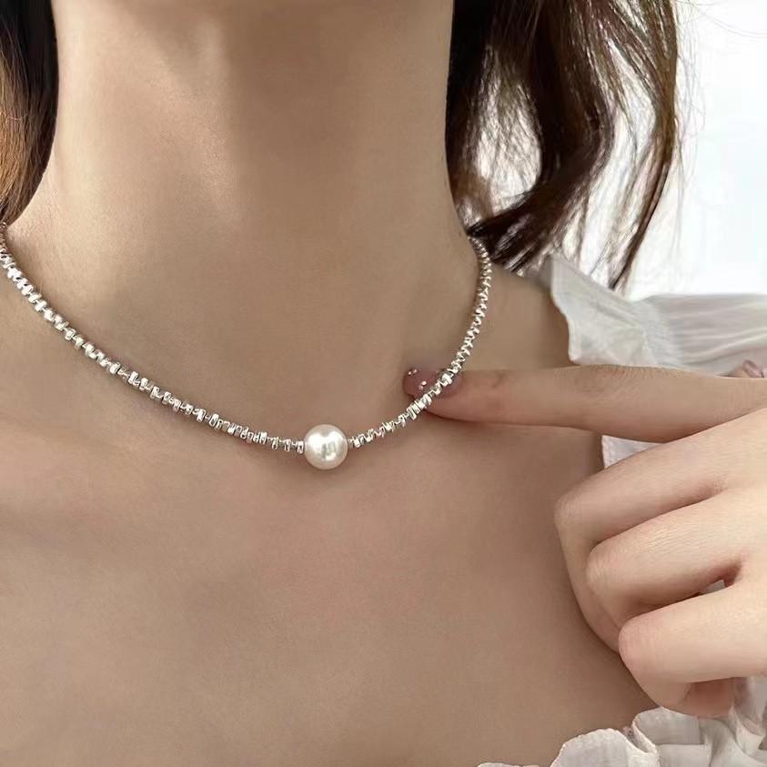 Freshwater Pearls, Irregular Broken Silver, Lulu Tong Necklace, Natural Pearls, Light Luxury, Niche Necklaces, Collarbone Chains, Jewelry