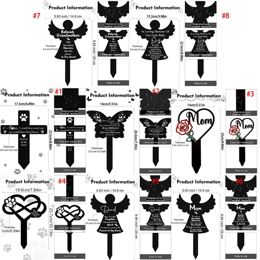 Acryl Haustier Hund Katzen Gedenk Grabstein Haustier Grabschild für Haus- und Gartendekoration Haustier Grabschild