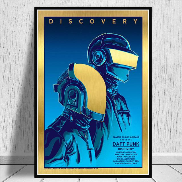 Daft Punk Music Singer Star Canvas Poster Alternative Abstract Art Painting Funny Wall Pictures Print for Cafes Bar Home Decor
