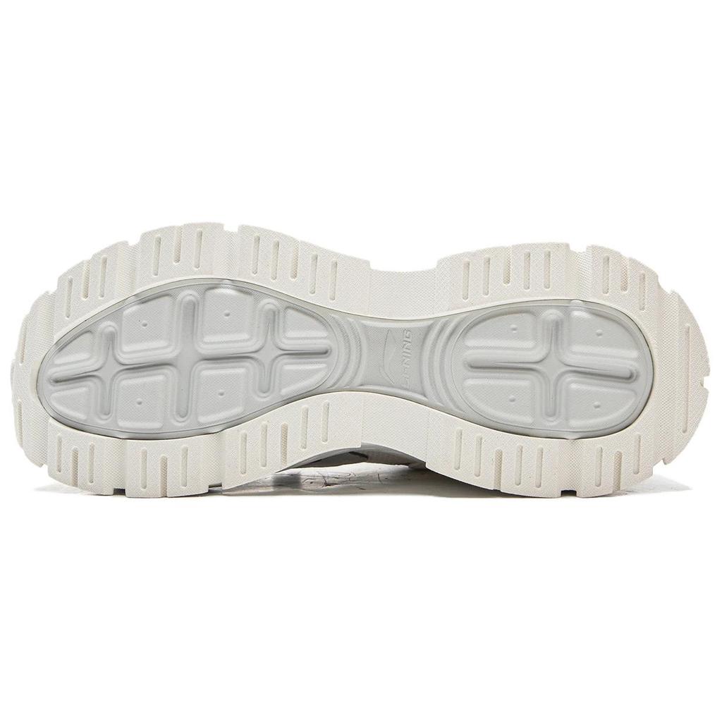 Li Ning Synthetic Leather, TPU Abrasion Resistant Cushioning Low top Casual Shoes Women's Ivory Cloud Blue AGCV474-4
