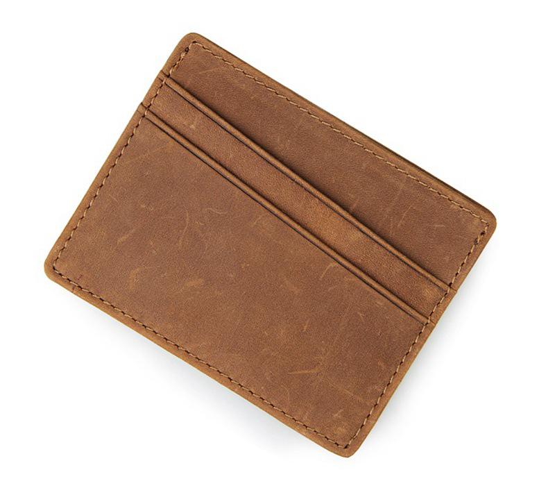 Jiameda Retro Leather RFID Card Holder & Coin Purse with Multi-Card Slots