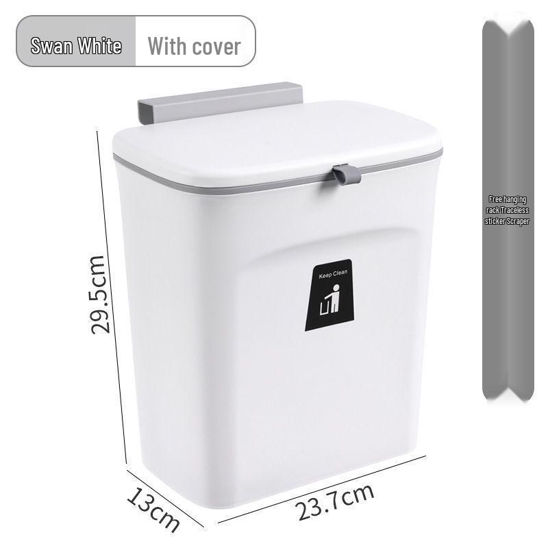 Wall-Mounted Trash Can with Lid for Kitchen, Bathroom, and Living Room - Creative Hanging Storage Wastebasket
