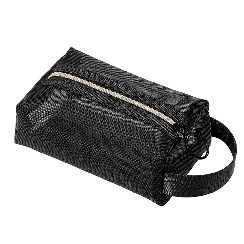 

Large Capacity Mesh Makeup Bag Zipper Toiletry Storage Bag Casual Transparent Cosmetic Bag Outdoor чёрный
