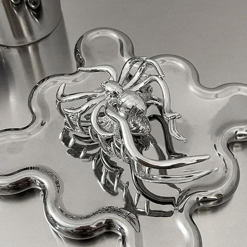 Mode Damen Silber Metall Spinne Große Klammer Weiblich Trendig Cool Persönlichkeit Haiklammer Rücken Löffel Pfanne Haarspange Haarklammer